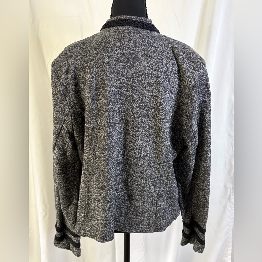Tommy Hilfiger Grey Knit‎ Military Jacket Double Breasted Crest Button XL - Picture 6 of 9
